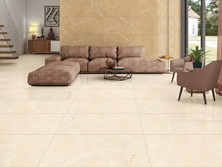 Luxurious living room design with gold-accented mosaic tiles